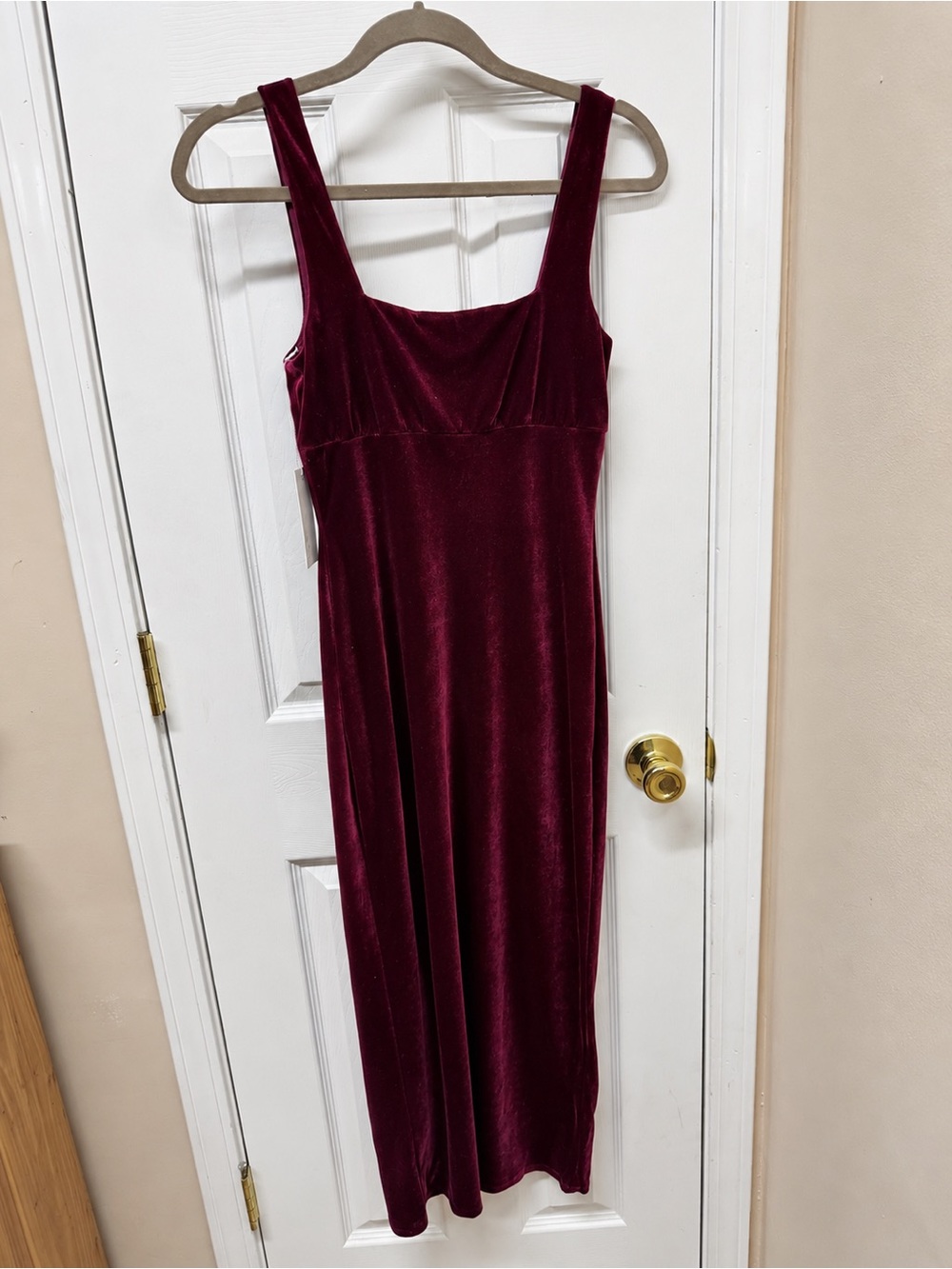 Reformation Lillee Knit Dress Crimson Velvet Burgundy Midi XS NWT - Picture 7 of 14